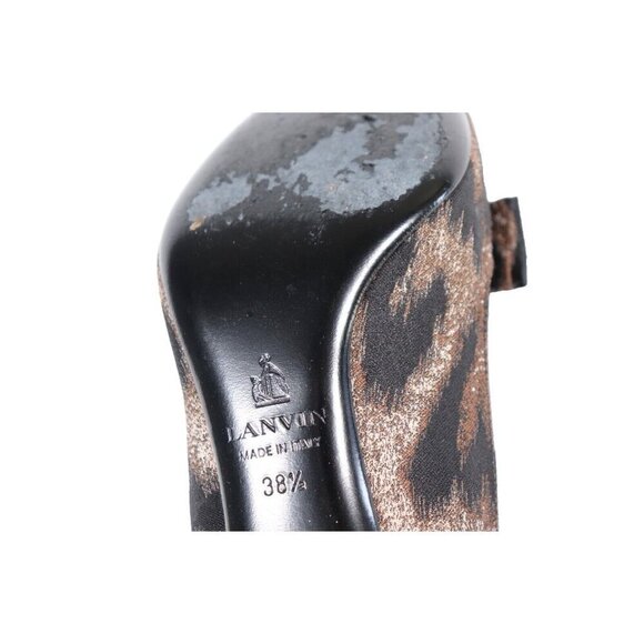 Lanvin Women's Size 38.5 Brown Black Leopard Pumps Pointed Toe Stiletto Heel - Picture 8 of 10